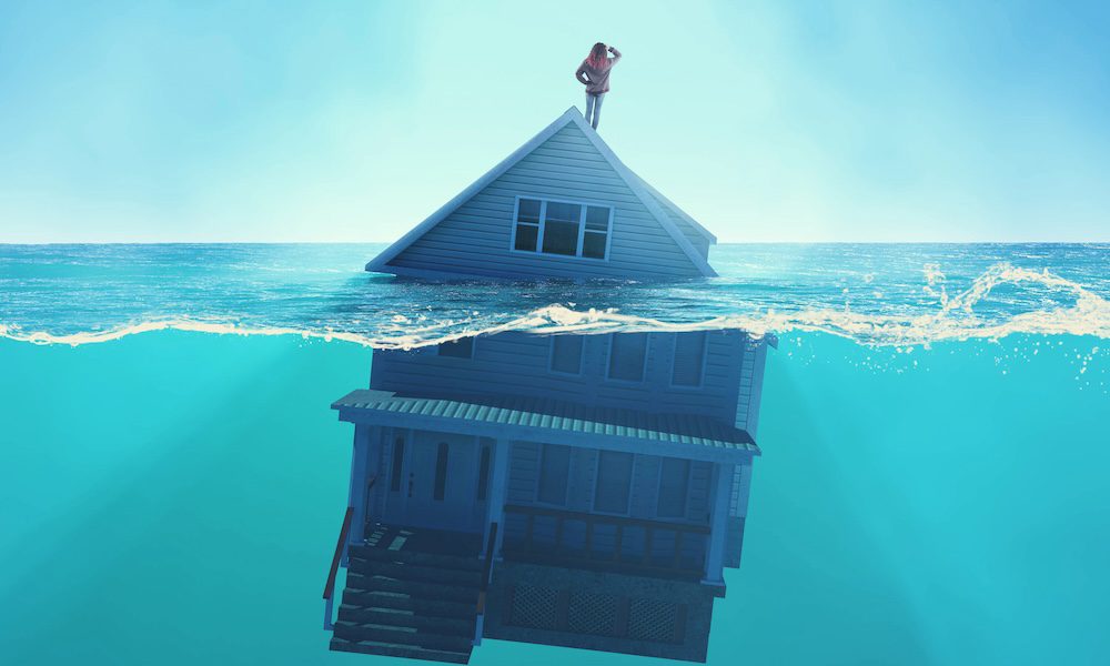 house floating in water